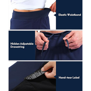 LEAFITS Short de sport blanc pour homme, séchage rapide, respirant, coupe-vent, en polyester, avec poche zippée, taille élastique, léger - Product Image 4