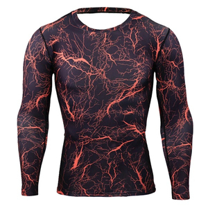 Camiseta Deportiva de Manga Larga para Hombre, con Estampado de Pulpo Negro y Morado, de Secado Rápido, Transpirable, con Logotipo Frontal, de Poliéster/Nailon - Product Image 5