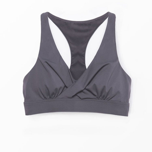 Soutien-gorge de sport croisé, sous-vêtement athlétique personnalisé, haute performance, respirant, maintien élevé, coussinets amovibles, blanc - Product Image 1
