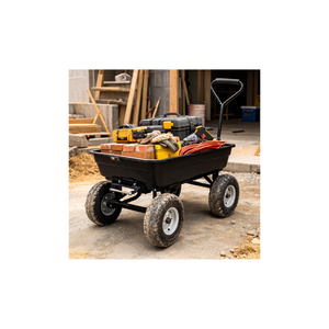 7.0 Cu Ft Heavy Duty Poly <b>Trolley</b> 300kg Load Capacity 10 Inch Wheels <b>Garden</b> Yard Utility Wagon <b>Cart</b> For Landscaping ODGGAR027 - Product Image 1