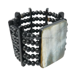 Bracelet artisanal en os naturel, multi-perles, extensible, style tribal ethnique, bijoux de mode pour femmes, cadeau élégant - Product Image 5