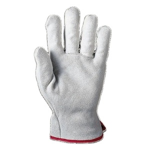 Guantes de conductor tejidos de algodón de cuero dividido de piel de vaca resistente de alta calidad Guantes de trabajo de protección de manos de seguridad industrial - Product Image 1