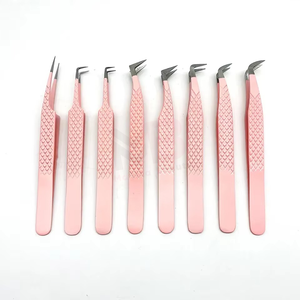 Pinzas Profesionales para Extensión de Pestañas, Pinzas con Punta de Fibra, Acero Inoxidable, Mango Cómodo - Product Image 1