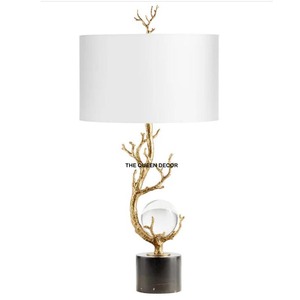 Traditional Bedroom Home Accessible Table Lamp Leafy Design Golden Plated Table Lamp For Luxury American Style <b>Desk</b> Accent - Product Image 4