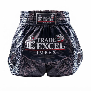 Pantalones Cortos de Muay Thai para Hombre Trade Excel Impex, Cintura Media, Color Sólido, Transpirables, Satinados, Ecológicos, de Secado Rápido, 100% Poliéster, Deportivos, MMA - Product Image 1