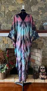 Caftán de Rayón Teñido a Mano Tallas Grandes, Vestido Holgado y Fluido para Mujer, Ideal como Salida de Playa - Product Image 3