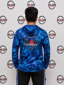 Chemise de pêche à manches longues pour homme MAW, impression par transfert thermique, séchage rapide, UPF 50, 100% polyester, vêtements d'extérieur - Product Image 3