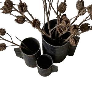 Ensemble de vases de table en métal industriel, irréguliers, faits à la main, centre de table décoratif - Product Image 5