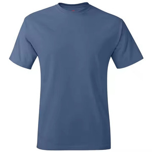 Camiseta unisex personalizada con logotipo OEM, 100% algodón, 210 g/m², tejido peinado, básica, lisa, disponible en colores negro, blanco y azul, camisetas para hombre. - Product Image 2