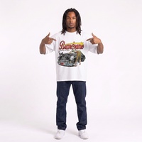 T-shirt blanc personnalisé OEM pour homme, à manches courtes, imprimé numérique, col rond, coupe droite, vêtement d'été décontracté, style streetwear tendance