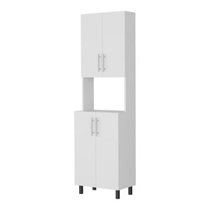 FM FURNITURE Armadio Doppio Bianco per Cucina e Dispensa con Vano Aperto - Product Image 2