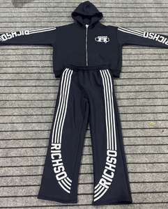 Sweat à capuche zippé pour homme, 100% coton, coupe ample, épaules tombantes, effet délavé soleil, avec broderie de patchs - Product Image 2