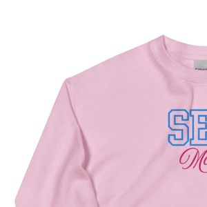 Sweat-shirt unisexe brodé Mom, rose clair, col rond, en polaire douce, décontracté, pour tous les jours, style athlétique confortable - Product Image 5