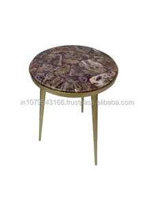 Elegant Marble Top Side Table with Steel <b>Frame</b> Modern Accent Furniture <b>for</b> Living Room Bedroom Office and Contemporary HomeDecor - Product Image 6