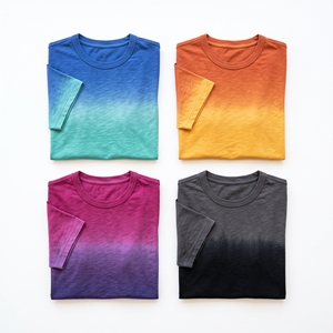 เสื้อยืดผู้ชายลายไล่สีสไตล์ศิลปะลำลองสำหรับฤดูร้อน รับผลิตแบบ OEM ODM ขายส่งจากโรงงาน สีตามสั่ง MOQ ต่ำ - Product Image 5