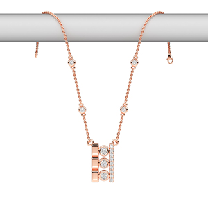 จี้เพชรธรรมชาติสุดหรูพร้อมสร้อยคอทอง 10K 14K 18K แพลตตินั่ม เงิน สำหรับผู้หญิง เครื่องประดับชั้นดี ดีไซน์หรูหราพรีเมียม - Product Image 4