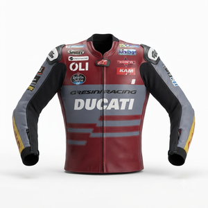 Men’s Cowhide Leather <b>Racing</b> <b>Jacket</b>/Chaqueta MotoCP Style CE Level 2 Armor Motorcycle Track Riding Protective Gear CE - Product Image 1
