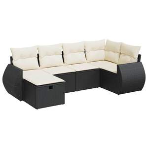 Ensemble de canapés de patio noir et blanc crème pour jardin, collection de meubles d'extérieur élégants - Product Image 2