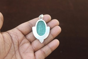 Colgante de Amazonita Verde con Piedra Preciosa, Joyería Fina de Plata 925, Regalo Único para Novia, Collar de Cristal Curativo - Product Image 6