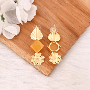 Elegantes Pendientes de Piedra Ojo de Gato Color Limón, Joyería de Moda de Latón de Diseño para Mujer - Product Image 5