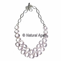 Collier en verre avec perles de cristal, bijoux fantaisie bon marché, vente en gros