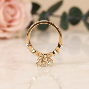 Anillo de Compromiso de Plata de Ley 925 con Moissanita de Corte Marquesa, Chapado en Oro, con Piedra Lateral en Forma de Pera, Joyería Nupcial para Mujer - Product Image 3