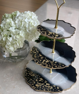 3 Tier Resin <b>Cake</b> <b>Stand</b> Handcrafted Eco-Friendly Elegant Epoxy Dishwasher Safe Dessert Display <b>Stand</b> for Wedding Home Party - Product Image 4
