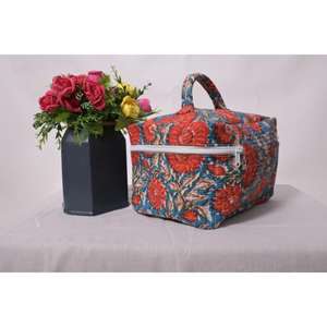 Bolsa de Maquillaje Floral de Algodón Ligero, Suave al Tacto, Ecológica, Estilo Boho, Bolsa Cosmética con Cierre, Organizador, Estilo Cottagecore, Grande, para Uso Diario - Product Image 3