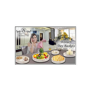 Bandeja de Servir Rectangular de Madera Refinada de Brownwood Handicrafts, Acabado Atemporal, Diseño Floral, Grado Comercial, Multifuncional - Product Image 5