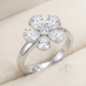 925 Silver Flower Daily Zircon Floral <b>Fine</b> <b>Ring</b> for Women - Product Image 5