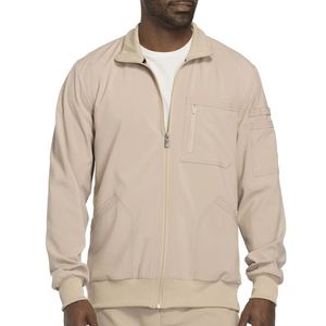 Veste médicale zippée unie en softshell pour hommes – Blouse de travail et de sport ajustée et chaude - Product Image 4