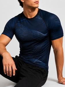 T-shirt de sport pour homme tendance, manches courtes, bleu surf, imprimé par sublimation, séchage rapide, polyester, taille adulte - Product Image 6