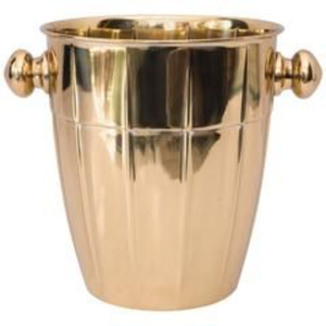 Cubos de hielo de acero inoxidable dorado martillado de diseño moderno con pinzas y tapa para bares y fiestas en casa, para enfriar vino y champán - Product Image 2