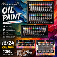 Ensemble de peintures à l'huile, tubes de 12 ml/0,42 oz, non toxiques, pigments riches, peintures à l'huile vibrantes pour artistes professionnels