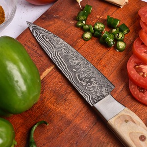Coffrets de couteaux de chef de qualité supérieure, en acier Damas fait main, avec manche en bois Pukka, cadeau pour les chefs. - Product Image 2