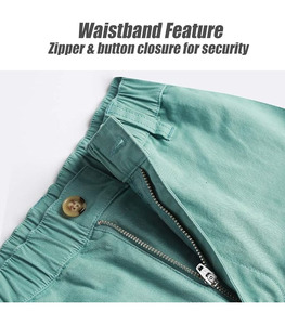 Shorts décontractés amples pour hommes en coton éponge 5,5 pouces avec taille élastique haute et multi-poches, pour le quotidien, la marche et l'été - Product Image 5