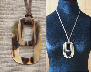 Collar de Cuerno de Búfalo Mien con Cordón de Cuero de Ante, Joyería de Moda Boho para Mujer, Accesorios Bohemios, Joyería Ligera - Product Image 2
