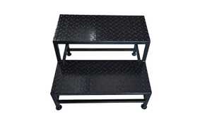 Industrial Steel Step <b>Stool</b> Blue/Green Powder Coated Two-Tier Movable Platform Structure OEM Customizable Durable Storage - Product Image 6