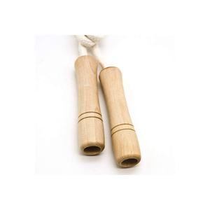 Cuerda de saltar de madera personalizada de alta calidad para entrenamiento de gimnasio al aire libre cuerda de saltar de algodón con mango de madera cuerda de saltar para niños - Product Image 5