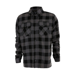 Chemise en flanelle à carreaux noire et grise pour homme, manches longues, coton respirant, style automne, chemises et hauts - Product Image 1