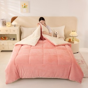 Couette matelassée réversible, hiver automne, garnissage polyester doux, hypoallergénique, taille Queen, lavable en machine, ensemble de literie - Product Image 4