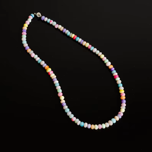 Natural Multi Color <b>Opal</b> Gemstone <b>Necklace</b> Candy <b>Opal</b> Beaded <b>Necklace</b> With 925 Sterling Silver Clasp Handmade Jewelry For Women - Product Image 5