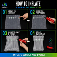 AIR.DFLY Sac à colonnes d'air personnalisé en forme de Q à 6 colonnes, coussin gonflable antichoc PA+PE pour l'emballage et l'expédition de flacons cosmétiques