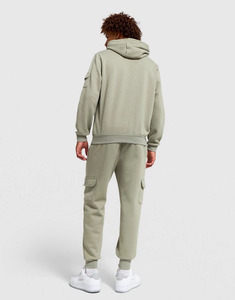 Mens Cargo Hoodie Tracksuit <b>Set</b> Premium Cotton Fleece Boxy Fit Breathable Pullover Hoodie <b>Matching</b> <b>Jogger</b> Pants Casual - Product Image 5