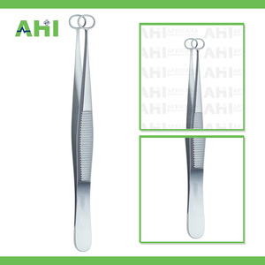 Pinzas Quirúrgicas de Acero Inoxidable Personalizadas AHI, 10 cm, Punta de Anillo Delicada, Certificación CE, Uso en UCI, Calidad Premium - Product Image 5