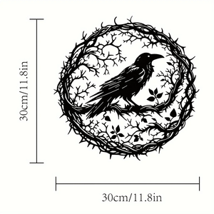 CIFbuy Decorazione Murale Gotica Corvo Nero, Silhouette di Uccello Industriale Vintage in Alluminio per Soggiorno e Camera da Letto, Servizio di Selezione - Product Image 3