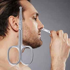 Ciseaux à poils de nez courbés et arrondis pour hommes, lot de 2, ciseaux à cuticules pour manucure avec logo et couleur personnalisés - Product Image 6