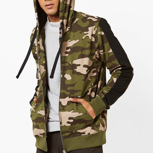 Sweat-shirt à capuche zippé camouflage pour homme, coupe classique, avec poches, vêtement décontracté pour l'automne - Product Image 1