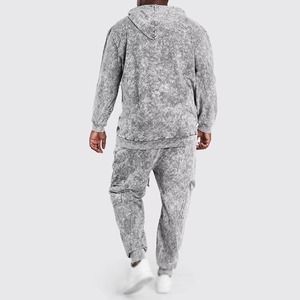 Survêtement en coton personnalisé, vente en gros, OEM, ODM, design imprimé en relief, tissu délavé à l'acide, léger, style streetwear - Product Image 2
