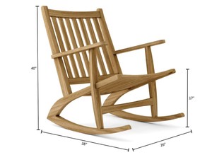 Durable Crafted Teak Wood Rocking Armchair Heavy Duty Garden Seat - Product Image 5